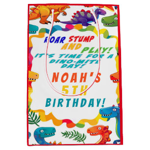 Fun Colourful Dinosaur Themed Dino-Mite  Medium Gift Bag