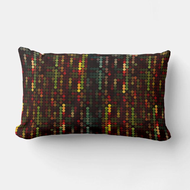 Fun Colourful Disco Style Sequin Print Lumbar Pillow (Front)