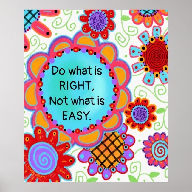 Fun Colourful “Do What is Right” Classroom Poster (Front)