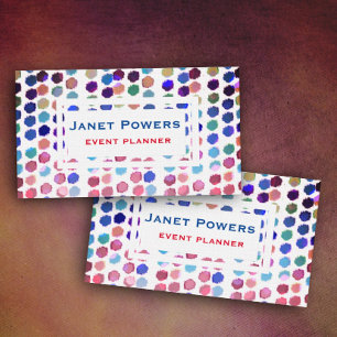fun colourful dots abstract pattern custom  business card