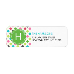 Fun Colourful Dots Personalized Monogram