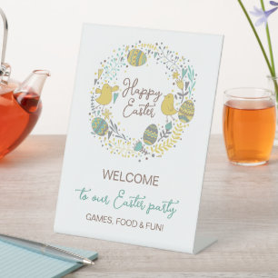 Fun Colourful Easter Brunch Egg Hunt Welcome Sign