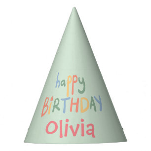 Fun colourful Editable Kids Birthday Party Hat