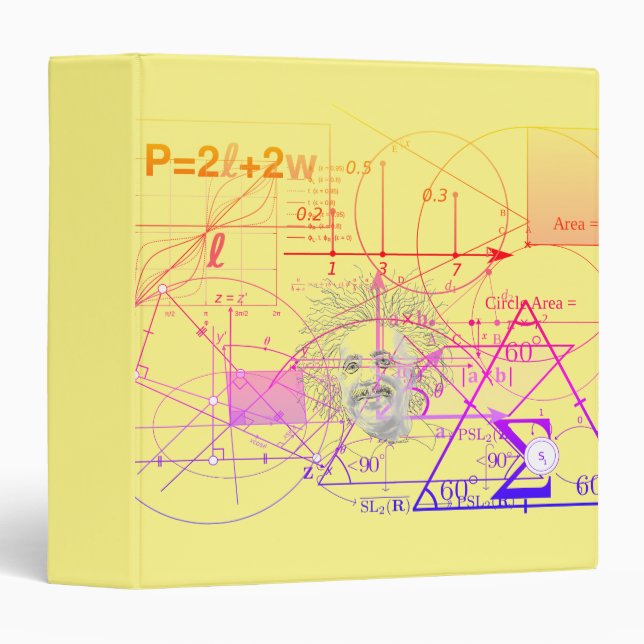 Fun Colourful Equations Geometric Designs Binder (Front/Spine)
