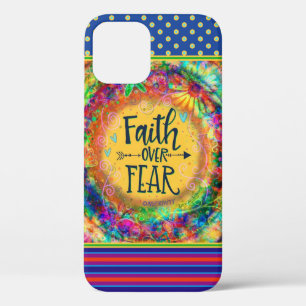 Fun Colourful Faith Over Fear Quote Inspirivity iPhone 12 Case