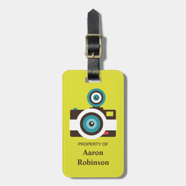 Fun Colourful FishEye Camera Photographer Luggage Tag (Front Vertical)