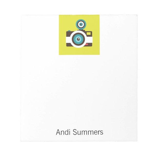 Fun Colourful FishEye Camera Photographer Notepad (Front)