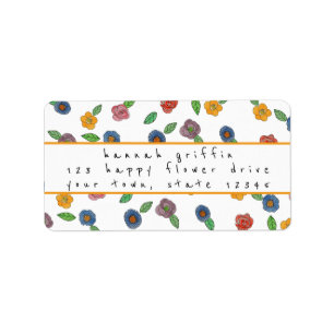 Fun Colourful Flowers Return Address Label