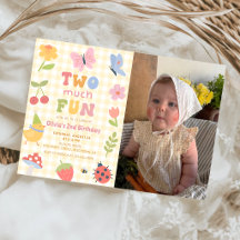 Fun Colourful Gingham Girl 2nd Birthday Photo