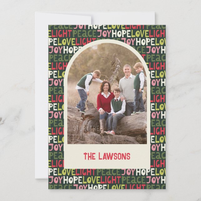 Fun Colourful Holiday Lettering Arch Photo (Front)