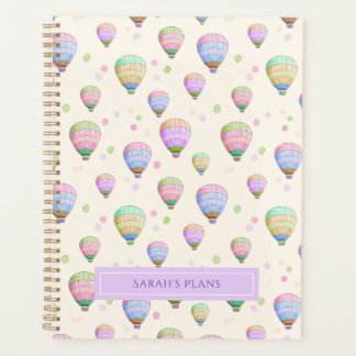 Fun colourful hot air balloons pattern planner