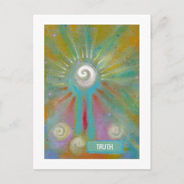 Fun colourful inspirational abstract art customize postcard (Front)