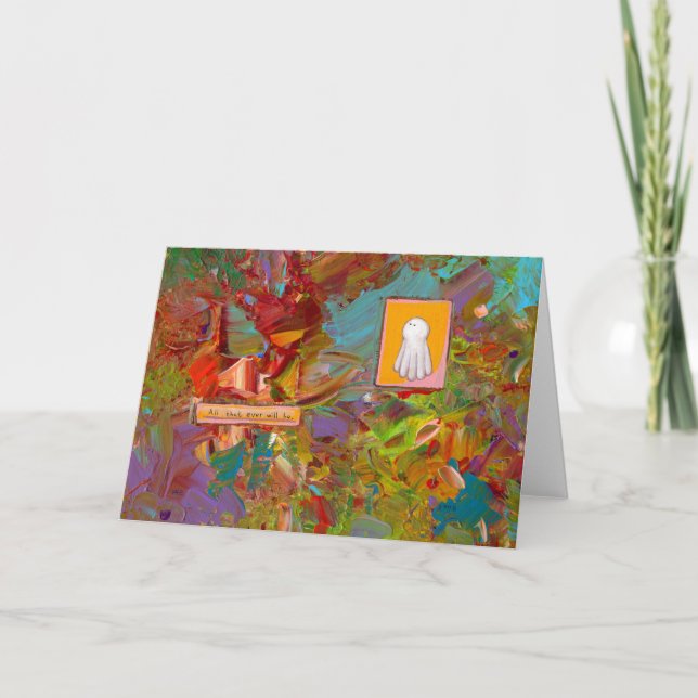Fun colourful inspirational art glorious ghost card (Front)