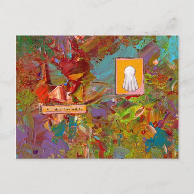 Fun colourful inspirational art glorious ghost postcard (Front)