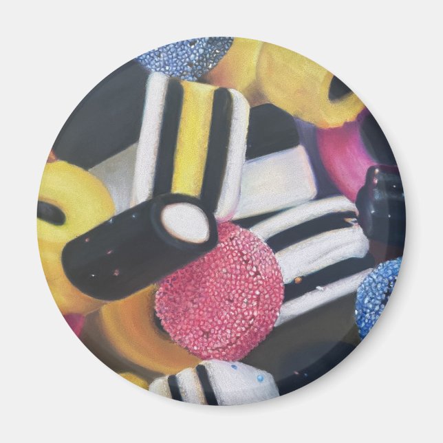Fun, colourful Licorice Allsorts magnet (Front)