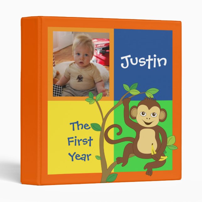 Fun Colourful Little Monkey Photo Binder (Front/Spine)