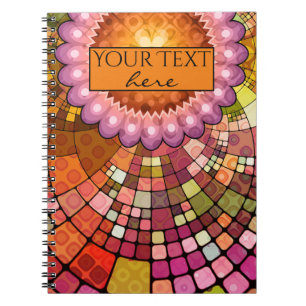Fun Colourful Mandala Mosaic Abstract Art Notebook