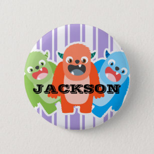 Fun Colourful Monsters Personalised Kids 2 Inch Round Button