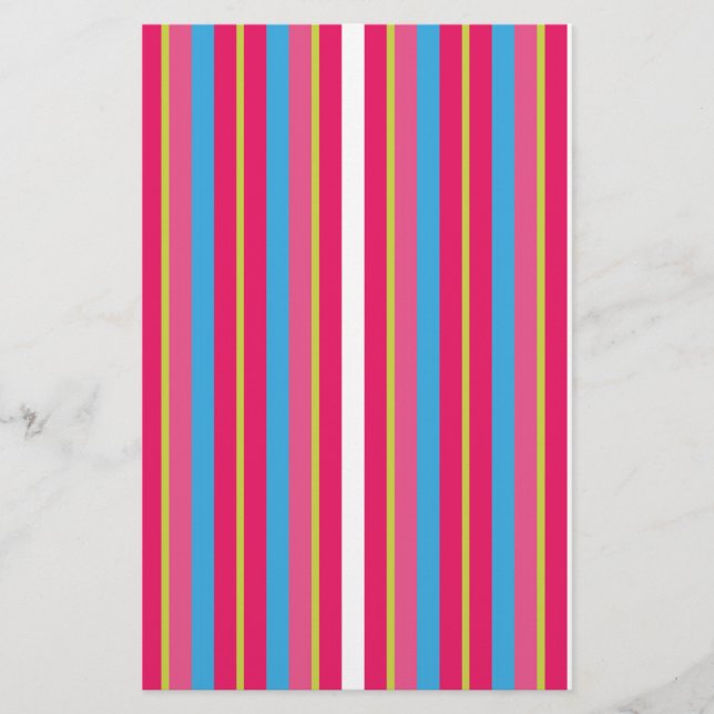 Fun Colourful Multi Stripes Stationery (Front)