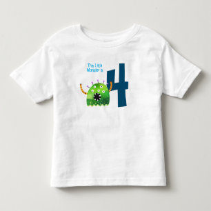 Fun colourful my little monster 4th birthday toddler t-shirt