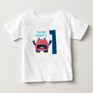 Fun colourful my little monster first birthday bab baby T-Shirt