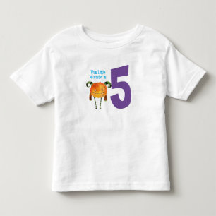 Fun colourful My Little Monster is five Toddler T-shirt