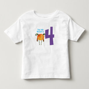 Fun colourful My Little Monster is four Toddler T-shirt