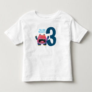 Fun colourful My Little Monster is three Toddler T-shirt