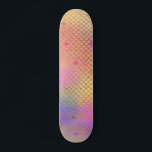 Fun Colourful Ombre Pastel Mermaid Pattern Skateboard<br><div class="desc">Cool Pastel Pink,  Purple,  Teal and Orange Ombre Mermaid Scales with Gold Foil Pattern. This fun mermaid print is perfect for an under the sea Mermaid Birthday Gift.</div>
