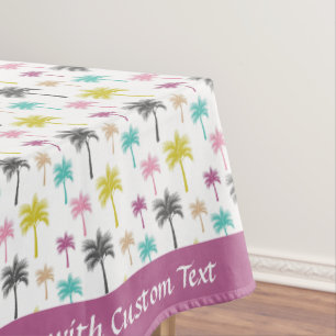 Fun Colourful Palm Tree Tropical Pattern Tablecloth