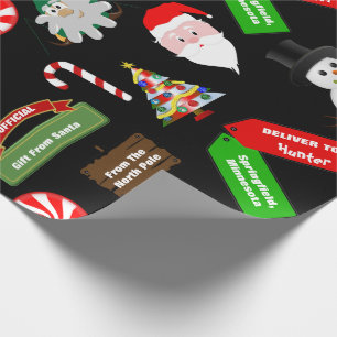 Fun, Colourful & Personalized Gift From Santa Wrapping Paper