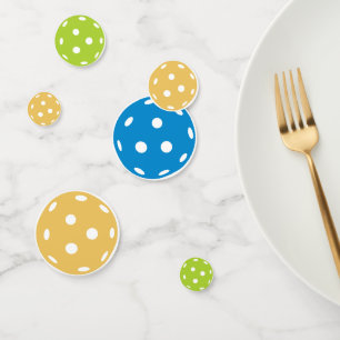 Fun Colourful Pickleball Birthday Party Confetti