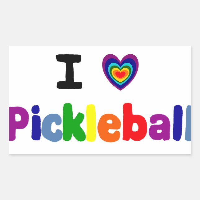 Fun Colourful Pickleball Letters Art Sticker (Front)