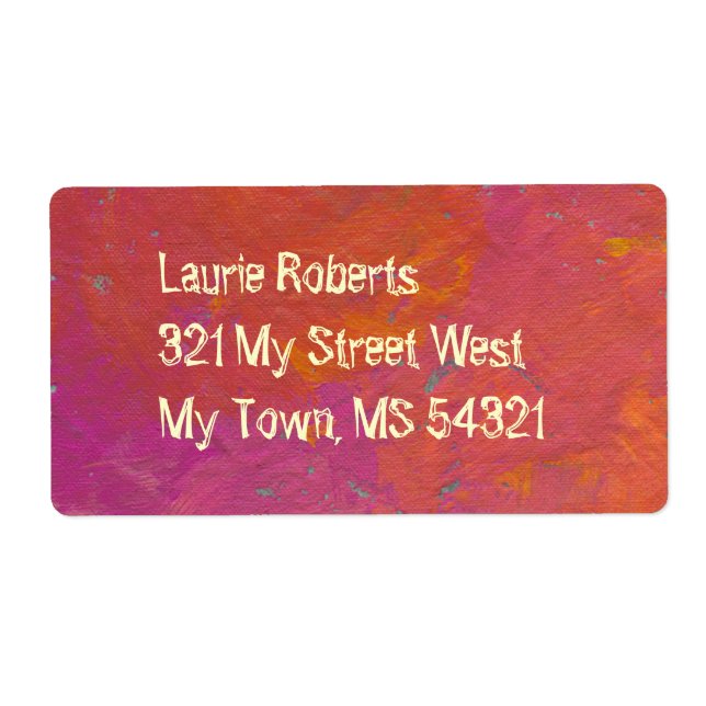 Fun colourful pink orange art painting customized (Front)