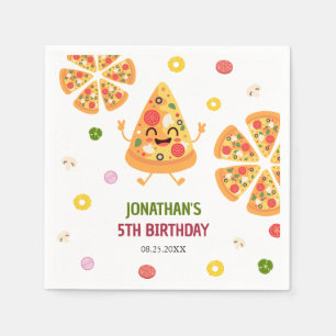 Fun Colourful Pizza Party Kids Birthday Napkin