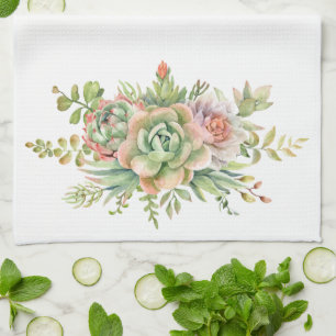 Fun Colourful Plants Succulent Kitchen Towel