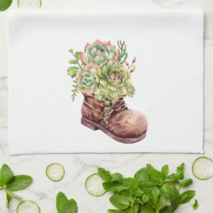 Fun Colourful Plants Succulent Kitchen Towel