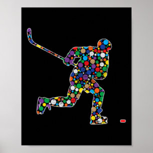 Fun Colourful Polka Dot Hockey International Dot D Poster