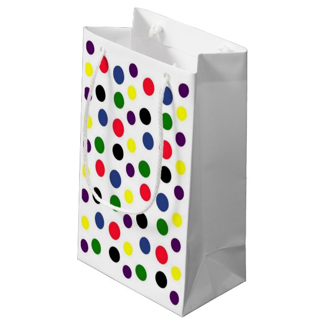 Fun Colourful Polka Dot Small Gift Bag (Back Angled)
