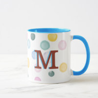 Fun Colourful Polka Dots 3D Monogram