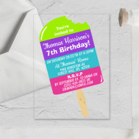Fun Colourful Popsicle Any Age Summer Birthday