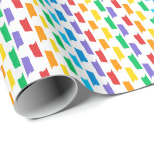 Fun & Colourful Rainbow Brushstrokes Design Wrapping Paper