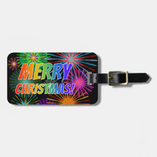 Fun, Colourful, Rainbow Spectrum "MERRY CHRISTMAS! Luggage Tag