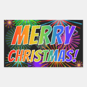 Fun, Colourful, Rainbow Spectrum "MERRY CHRISTMAS! Sticker
