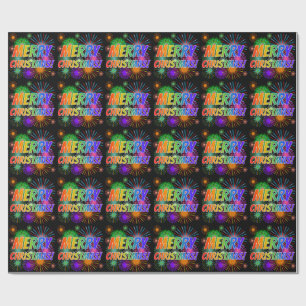Fun, Colourful, Rainbow Spectrum "MERRY CHRISTMAS! Wrapping Paper