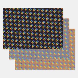 Fun, Colourful, Rainbow Spectrum "MERRY CHRISTMAS! Wrapping Paper Sheet