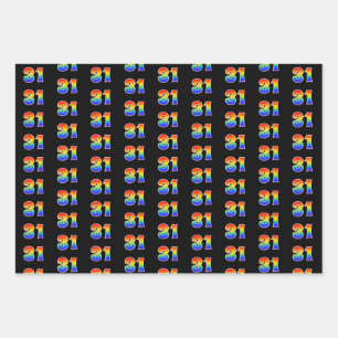 Fun, Colourful, Rainbow Spectrum Pattern 31 Event  Wrapping Paper Sheet