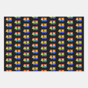 Fun, Colourful, Rainbow Spectrum Pattern 45 Event  Wrapping Paper Sheet