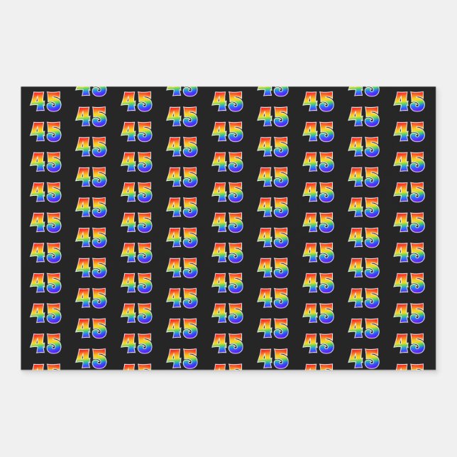 Fun, Colourful, Rainbow Spectrum Pattern 45 Event  Wrapping Paper Sheet (Front)