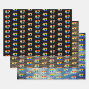 Fun, Colourful, Rainbow Spectrum Pattern 47 Event  Wrapping Paper Sheet